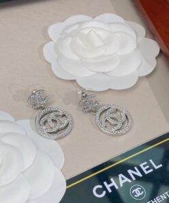 Chanel Circle Earrings Silver For Women - Image 8