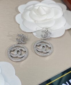 Chanel Circle Earrings Silver For Women - Image 9