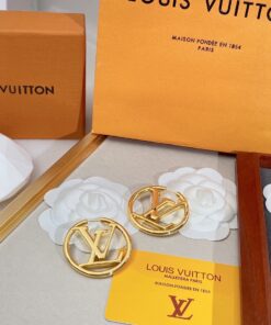Louis Vuitton Classic Stud Earrings Gold For Women - Image 4