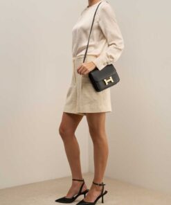 Alternative view of Hermes Constance 18 Crossbody Bag 7.1in/ 18cm Black Gold Hardware For Women