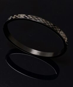 Gucci Double G Bracelet Black For Women - Image 4