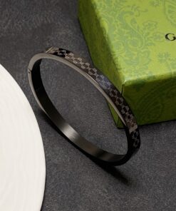 Gucci Double G Bracelet Black For Women - Image 7