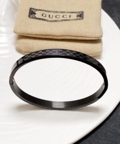 Gucci Double G Bracelet Black For Women