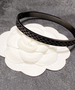 Gucci Double G Bracelet Black For Women - Image 8