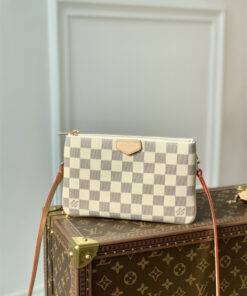 Alternative view of Louis Vuitton Pochette Double Zip Shoulder Bag 7.9in/ 20cm Multicolor Gold Hardware For Women N60460