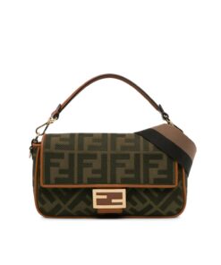 Fendi Baguette Khaki For Women, Women’s Handbags, Shoulder And Crossbody Bags, 10.6in/27cm FF 8BR600