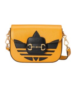 Gucci x Adidas Horsebit 1955 Mini Bag Yellow For Women, Women’s Bags 8.1in/21cm GG 658574 U3ZDG 7775