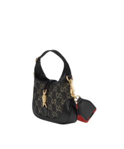 Gucci Jackie 1961 Mini Shoulder Bag Black And Ivory GG Denim Jacquard For Women 7.5in/19cm GG 685127 UN3AG 1294 - Image 8