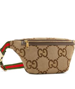 Gucci Jumbo GG Belt Bag Camel And Ebony Jumbo GG Canvas 15.3in/39cm GG 696031 UKMDG 2570 - Image 7