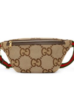 Gucci Jumbo GG Belt Bag Camel And Ebony Jumbo GG Canvas 15.3in/39cm GG 696031 UKMDG 2570