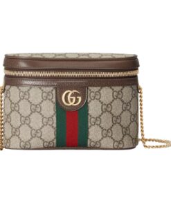 Gucci Ophidia Belt Bag With Web Beige/Ebony Soft GG Supreme Canvas 7.1in/18cm GG 699765 96IWG 8745