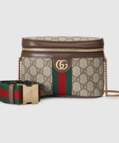 Gucci Ophidia Belt Bag With Web Beige/Ebony Soft GG Supreme Canvas 7.1in/18cm GG 699765 96IWG 8745 - Image 10