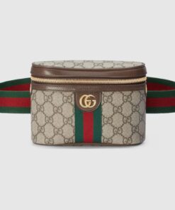 Gucci Ophidia Belt Bag With Web Beige/Ebony Soft GG Supreme Canvas 7.1in/18cm GG 699765 96IWG 8745 - Image 16