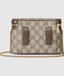 Gucci Ophidia Belt Bag With Web Beige/Ebony Soft GG Supreme Canvas 7.1in/18cm GG 699765 96IWG 8745 - Image 11