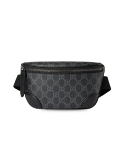 Gucci GG Emblem Small Belt Bag 9.1in/ 23cm Black Silver Hardware For Men 821165 FAED9 1000