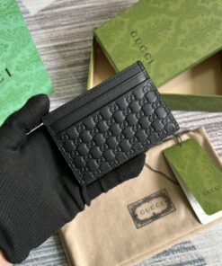 GG Ssima Card Case Black For Men 3.9in/10cm 262837 BMJ1N 1000