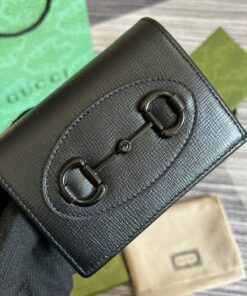 Alternative view of Gucci GG Horsebit 1955 Card Case Wallet Black For Women‎ 621887 1AAJ8 1000 4.3in/11cm