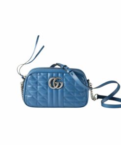 Gucci Marmont Matelasse Shoulder Bag Blue For Women, Women’s Bags 9.5in/24cm GG 634936 UM8BF 4340 - Image 5
