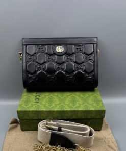 Alternative view of Gucci Matelasse Shoulder Bag Black For Women, Women’s Bags 10.2in/26cm GG