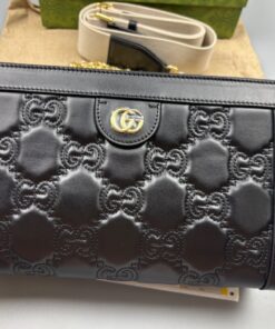 Gucci Matelasse Shoulder Bag Black For Women, Women’s Bags 10.2in/26cm GG - Image 3