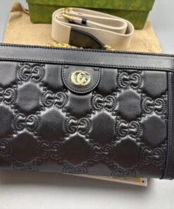 Gucci Matelasse Shoulder Bag Black For Women, Women’s Bags 10.2in/26cm GG - Image 8