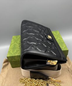 Gucci Matelasse Shoulder Bag Black For Women, Women’s Bags 10.2in/26cm GG - Image 9