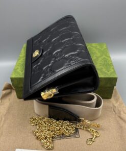 Gucci Matelasse Shoulder Bag Black For Women, Women’s Bags 10.2in/26cm GG - Image 5