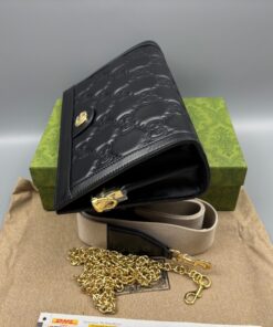 Gucci Matelasse Shoulder Bag Black For Women, Women’s Bags 10.2in/26cm GG - Image 10
