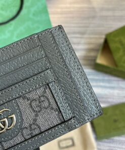 Gucci Ophidia Card Case Supreme Canvas Grey For Men 4.7in/12cm 732018 UULBN 1244 - Image 9