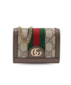 Gucci Ophidia GG Card Case Wallet Supreme Canvas Beige For Women‎ 4.3in/11cm 523155 96IWG 8745