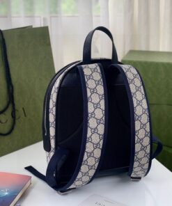 Gucci Ophidia GG Small Backpack Beige And Blue GG Supreme Canvas For Women 11.5in/29cm Beige - Image 4