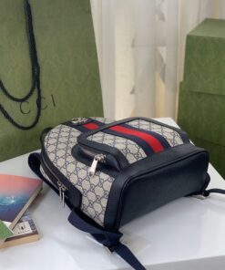 Gucci Ophidia GG Small Backpack Beige And Blue GG Supreme Canvas For Women 11.5in/29cm Beige - Image 6