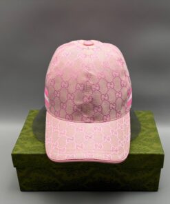 Alternative view of Gucci Original GG Canvas Baseball Hat With Web Pink GG Hat
