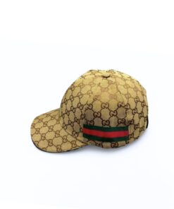 Gucci Original GG Canvas Baseball Hat With Web Beige GG Hat