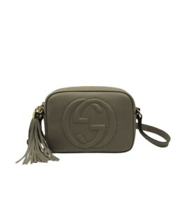 Gucci Soho Small Disco Bag Grayish Green For Women, Shoulder and Crossbody Bags 8in/21cm GG 308364