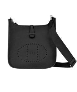 Hermes Evelyne III 29 Bag Black With Silver-Toned Hardware For Women, Shoulder and Crossbody Bags 11.4in/29cm H056277CK89