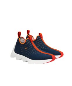Hermes Eclair Sneakers Dark Blue/ Orange For Men H221892ZH02410