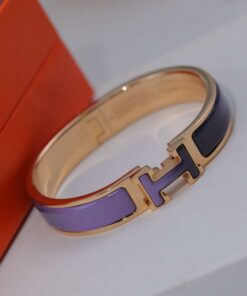 Hermes Clic Enameled H Bracelet Purple For Women - Image 5
