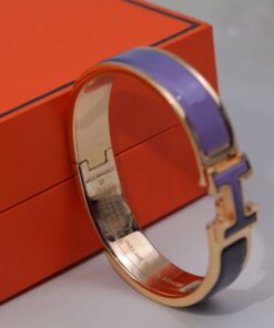 Hermes Clic Enameled H Bracelet Purple For Women - Image 8