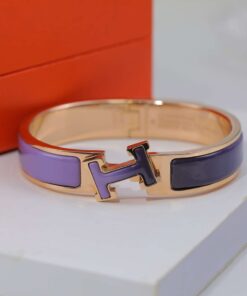 Hermes Clic Enameled H Bracelet Purple For Women - Image 7