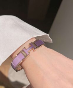 Hermes Clic Enameled H Bracelet Purple For Women - Image 3