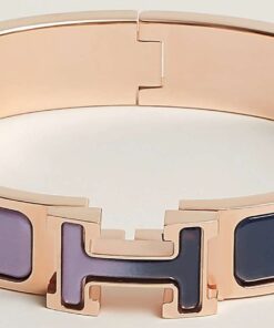 Hermes Clic Enameled H Bracelet Purple For Women - Image 6