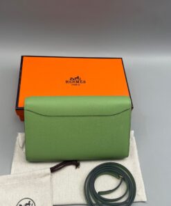 Hermes Constance Long Togo Wallet Green, Gold Toned Hardware Bag For Women, Women’s Handbags, Shoulder Bags 8.1in/20.5cm - Image 12