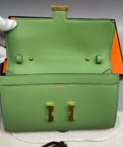 Hermes Constance Long Togo Wallet Green, Gold Toned Hardware Bag For Women, Women’s Handbags, Shoulder Bags 8.1in/20.5cm - Image 4