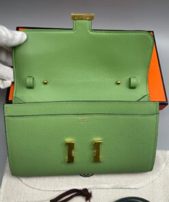 Hermes Constance Long Togo Wallet Green, Gold Toned Hardware Bag For Women, Women’s Handbags, Shoulder Bags 8.1in/20.5cm - Image 13