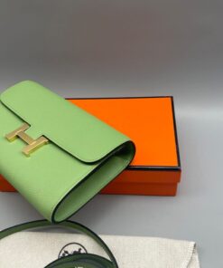 Hermes Constance Long Togo Wallet Green, Gold Toned Hardware Bag For Women, Women’s Handbags, Shoulder Bags 8.1in/20.5cm - Image 7