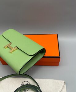 Hermes Constance Long Togo Wallet Green, Gold Toned Hardware Bag For Women, Women’s Handbags, Shoulder Bags 8.1in/20.5cm - Image 16