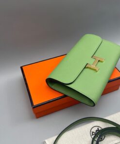 Hermes Constance Long Togo Wallet Green, Gold Toned Hardware Bag For Women, Women’s Handbags, Shoulder Bags 8.1in/20.5cm - Image 8