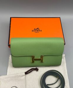 Hermes Constance Long Togo Wallet Green, Gold Toned Hardware Bag For Women, Women’s Handbags, Shoulder Bags 8.1in/20.5cm - Image 11