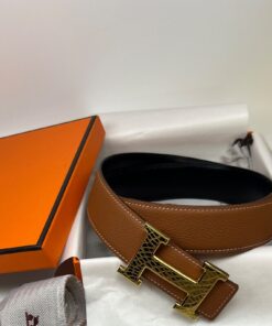 Alternative view of Hermes Constance Martelee Buckle Reversible 40mm Belt Brown For Women